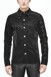 Blouse Punk pour Homme à Cordon de Serrage Black Rock